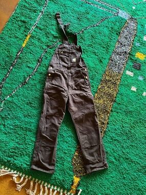 Carhartt Brown Work Bib Overalls Relaxed Fit